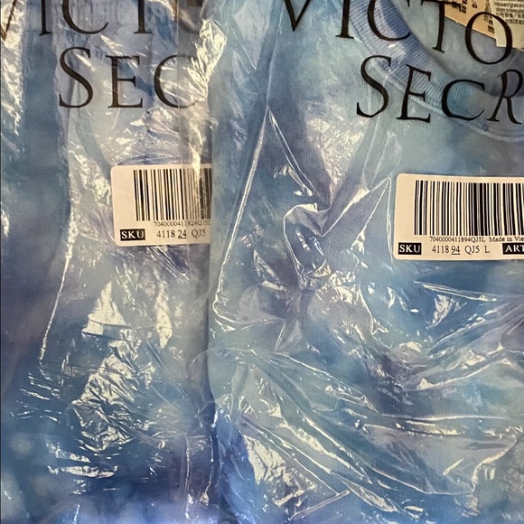 Vs pink high waist campus jogger fleece crew sweatshirt skyline blue tie dye - Picture 9 of 15